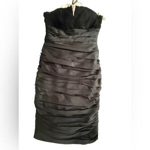 Monique Lhuillier Black Strapless Dress LBD